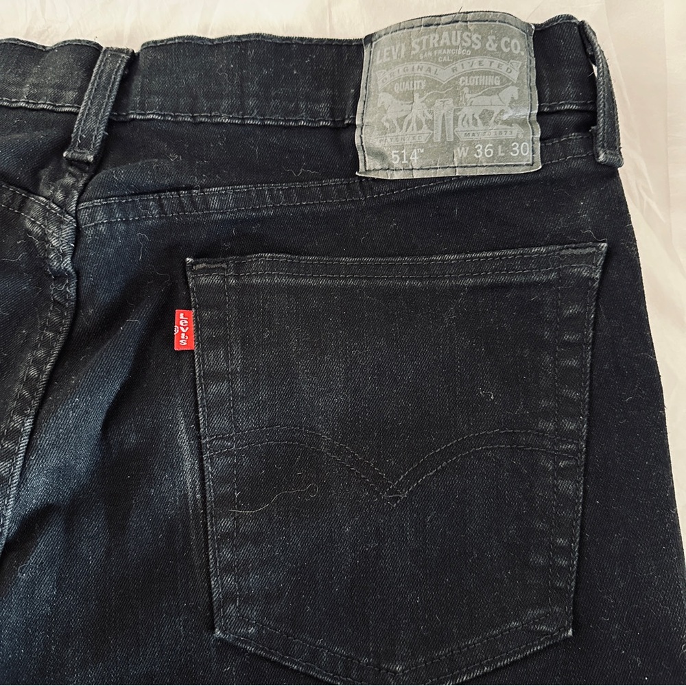 Levi's Men’s 514 Jeans Black Regular Fit Straight Leg 36x30 NWT